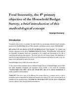 Food Insecurity, the 4th primary objective of the Household Budget Survey; a brief introduction of this methodological concept